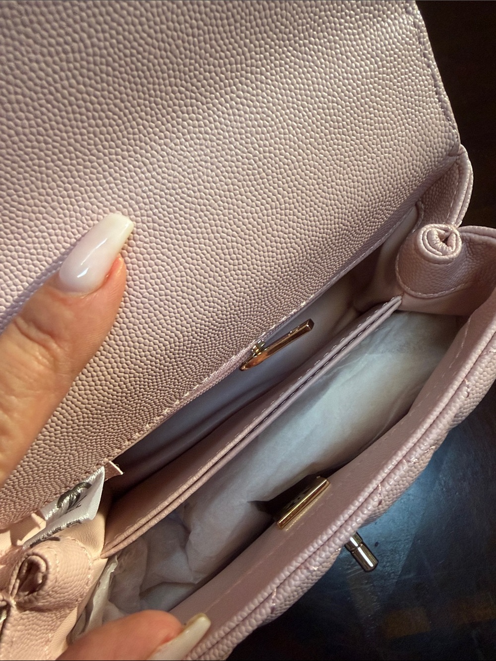 Luxury Fashion Pink Quilted Mini Top Handle Bag with Gold CC - Picture 5 of 5